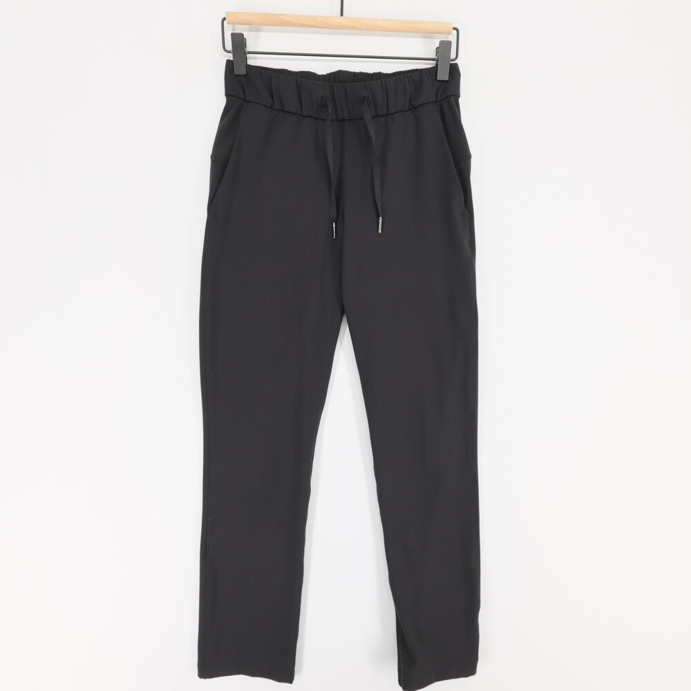 Lululemon Pants Womens 2 Black Drawstring Elastic Waist Stretch Pockets Ankle